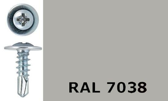 Саморез-клоп с буром 4,2х16 окрашенный, RAL 7038 (Агатовый серый) - фото